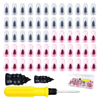 Tire Repair Rubber Nails Kit New Vacuum Tire Repair Rubber Nail, Tire Rubber Nails Tool, Fast Self-Service Tire Repair Tools for Car, Motorcycle, Bike, Truck (60 Pcs) - size: 60 Pcs