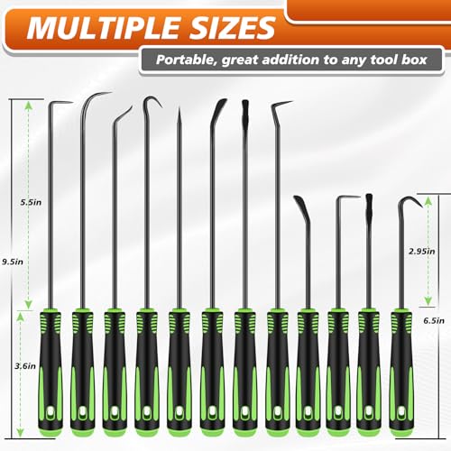 12 Pcs Pick Set Mechanic, Pick Tool Set Car Auto Oil Seal/O-Ring Seal Gasket Pick, Precision Hooks Puller Remover for Removal Remover Tools, Car Repair, Mechanical and DIY Use