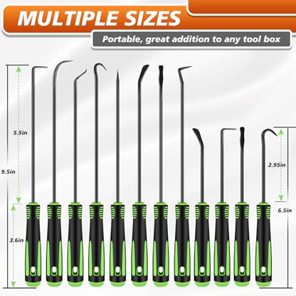 12 Pcs Pick Set Mechanic, Pick Tool Set Car Auto Oil Seal/O-Ring Seal Gasket Pick, Precision Hooks Puller Remover for Removal Remover Tools, Car Repair, Mechanical and DIY Use