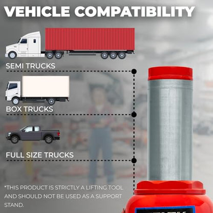 XtremepowerUS 50-Ton Capacity Hydraulic Bottle Jack Automotive Low Profile Shop Axle Jack Hoist Lift (Red) - size: 50 Ton