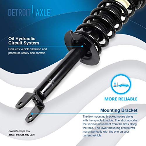 Detroit Axle - Rear Struts for 2008-2012 Honda Accord Complete 2 with Coil Spring 2009-11 Replacement Suspension Quick Install Ready Shocks Assembly - size: 172563 x2/PAIR