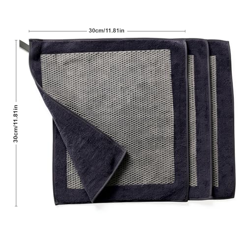 3 Pcs Clay Towel - Auto Detailing synthetic Clay bar Towel - Decontaminate Paint and Glass for Smoth Washing - Improve Wax and Sealant Bonding, Enhance Gloss and Color Depth - 12" x 12" (BLACK) - color: Black