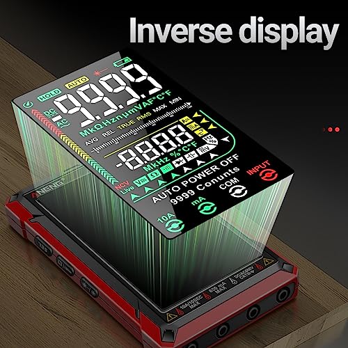ANENG Digital Multimeter Tester TRMS 9999Counts Smart Auto-Ranging Anti-Burning Ohm Amp Voltmeter with NCV,DC/AC Current,Voltage,Resistance Diodes,Continuity,Capacitance,Temperature - style: 622B 9999Counts