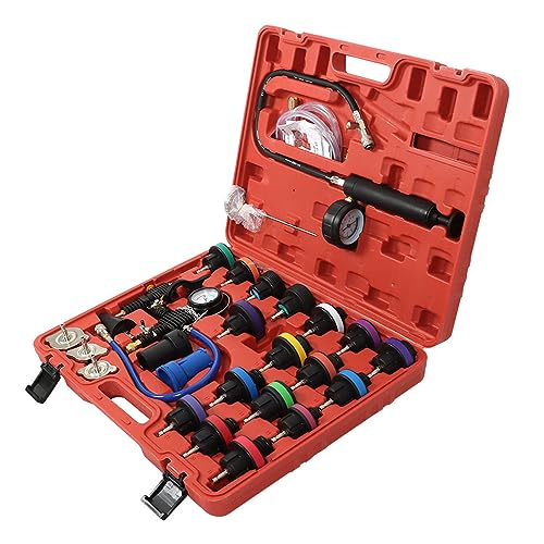 LABLT 28 PCS Universal Vacuum Radiator Test Detection Tool Coolant Pressure Tester Kit
