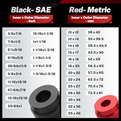BILITOOLS Bearing Race and Seal Driver Set, 43PCS SAE & Metric | 4 Handles & 39 Dual-Sided Adapters, Bearing Press Kit, Complete Seal Installer Kit, Portable Storage Case - size: 43 Piece Bearing Press Kit