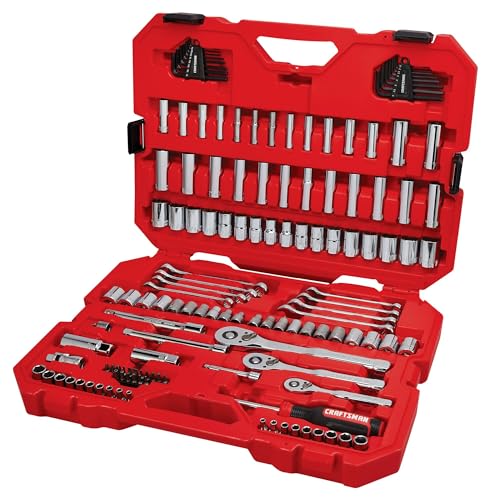 CRAFTSMAN Mechanic Tool Set 135 Pcs, 1/4, 1/2 and 3/8 Inch Drive SAE and Metric Socket Wrench Set with Case (CMMT12124)