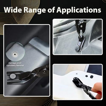 Car Panel Trim Removal Tool, Interior Clip Plier with Red Non-Slip Handle, Door Upholstery and Dashboard Fastener Remover