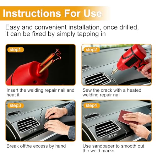 weideer 3028PCS Plastic Welding Staples,Plastic Welder Staples & Welding Rods,8 Types, Auto Bumper Repair Kit,Hot Staples with Portable Toolbox for Car, DIYers,Toy