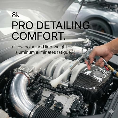 LE LEMATEC Vortex Air Gun, 4000 RPM Compressor Car Detailing Tool | Tornado upholstery & carpet cleaner, interior dust blaster, blower nozzle, low noise, lightweight - size: 4,000 RPM