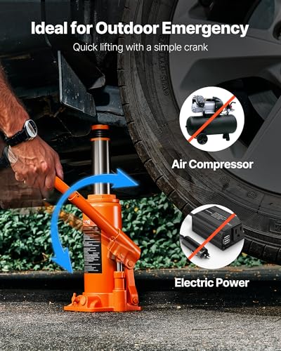 VEVOR Hydraulic Bottle Jack, 10 Ton (22046 lbs) Capacity, 9.3-18.5 Inch Lifting Range, Heavy Duty Welded Bottle Jack for Car, SUV, Pickup, Auto Repair, House Lift and Agricultural Equipment, Orange - size: 10T