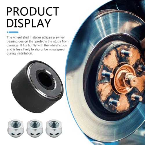 4PCS Wheel Stud Installer, Anti-slip Iron Wheel Stud Removal Tool, Rustproof Car Tire Bolt Tool, M12x1.25/M12x1.5/M14x1.5/ with 3/4" Hex Wheel Lug Nuts, Universal for Most Cars (Silver)