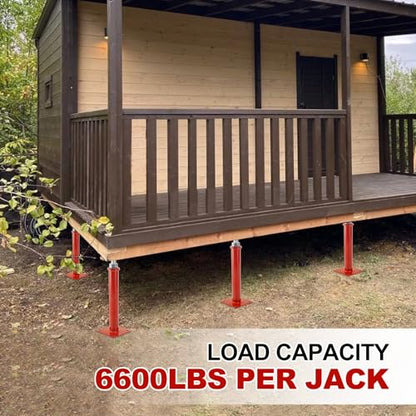 Screw Jacks Home Leveling, 16.5-20.5" House Floor Jacks 6600lbs | Adjustable Floor Joist Jacks for Crawl Space 2 Pack, Red - size: 2X