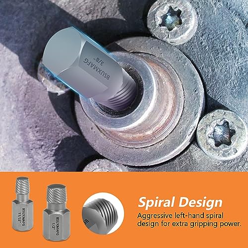 Screw Extractor Set, 55 Pieces Easy Out Bolt Extractor Set, Multi-Spline Extractors Remover for Removing Stripped Screws, Studs, Fittings and Lugs Extraction - size: 55 Pieces
