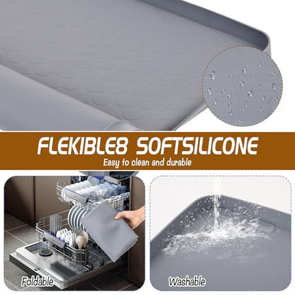 Under Car Oil Spill Mat Oil Drip Pan Garage Floor Mat Drip Tray Silicone Pad with Raised Edge Oil Drain Pan Catcher Automotive Tray Driveway Pad Liquid Leaks Non-Slip No Splatter for Floor Protector