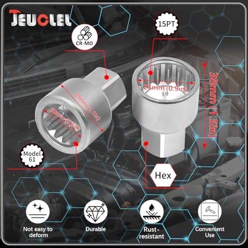 20PCS Wheel Lock Nut Key Kit Compatible with Porsche VW Touareg | Wheel Lock Nut Socket Adapter Set, Anti-Theft Lug Removal Tool, Anti-Theft Screw Remover, Repair Tool, Tyre Fitting, garage - color: 20PCS
