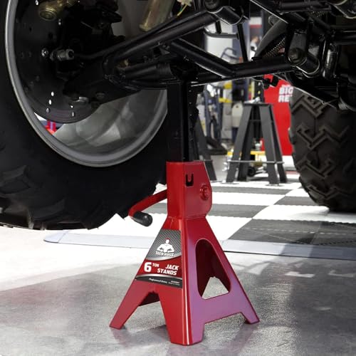 Car Jack Stands 6 Ton(12,000 lbs) for Lifting SUV, Pickup Truck, Car and UTV/ATV, Red, 1 Pair - style: 6T standard