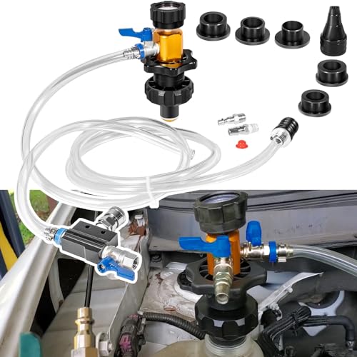 24444 Coolant System Refiller Kit, 5 Adapters, Eliminate Trapped Air, Test Radiator and Heating Core Lines for Leaks, Vacuum Fill Coolant Tool
