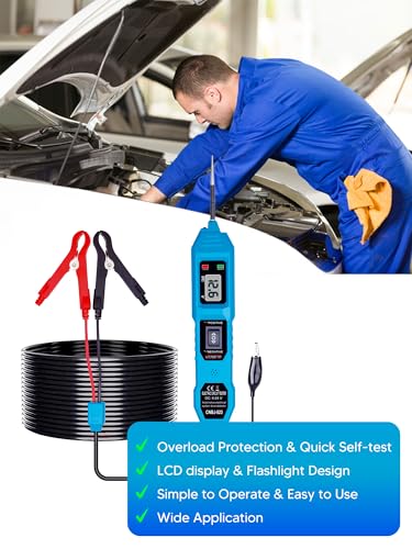 6-24V DC Circuit Tester Automotive, Power Circuit Probe Tester, Test Light, Voltage Tester, Automotive Short Circuit Breaker Finder Electrical Tools