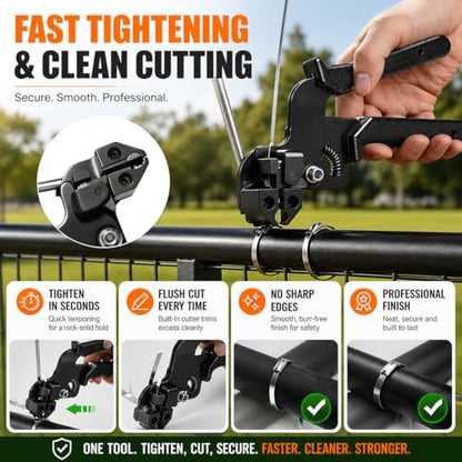153PCS Stainless Steel Cable Tie Gun Kit with Heavy Duty Metal Zip Ties (100PCS 11.8"+ 50PCS 7.8") with Zip Tie Organizer & Release Tool for Chain Link Fence, Exhaust Pipe, Outdoor & Industrial
