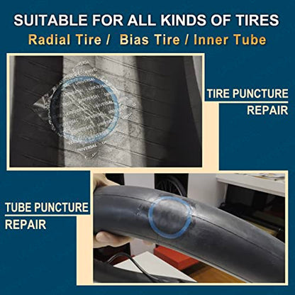 PAX 25Pcs 60mm Round Universal Tube and Tire Repair Patches, for Radial and Bias Tires, Motorcycle, Automobile, Truck, Agricultural Vehicles, BMX, ATVs, River Floating, Inflatable Rubber - size: 60mm