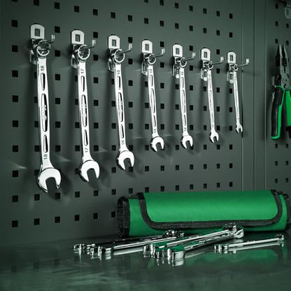 SK Combination Wrench Set, Metric 8 to 19mm, 12-Piece, SuperKrome Finish, Premium CR-V Construction, with Rolling Pouch - size: Metric