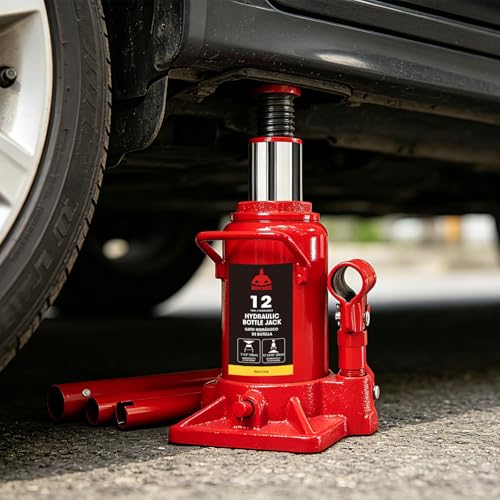 Jack Boss Bottle Jack 12 Ton (24,000 LBs) Hydraulic Car Jack, Fit for Auto Truck Repair and House Lift, AS91207-JB - size: 12T