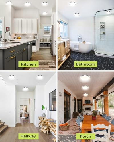hepside 1PACK LED Flush Mount Ceiling Light, 3000K-4000K-6500K & 100W Equivalent Modern Kitchen Recessed Ceiling Lamp 15W 1500Lm 7 Inch for Bathroom Closet Laundry Bedroom - color: Brushed Nickel, size: 7Inch-1pack