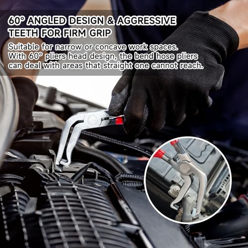 3 Pcs Electrical Disconnect Pliers,Automotive Electrical Connector Removal Tool,Upgrade Electrical Connector Pliers & Automotive Clip Removal Tool,Steel Automotive Hose Clamp Plier Set Tools(Black)
