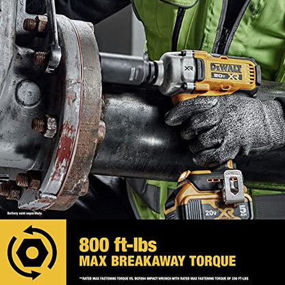 DEWALT 20V MAX Cordless Impact Wrench, 1/2' Hog Ring, Includes LED Work Light and Belt Clip, Bare Tool Only (DCF891B)