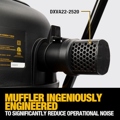 DEWALT DXV16PA 16 Gallon Poly Wet/Dry Vac/Acc, 6.5HP Shop Vacuum Wet/Dry for Jobsite/Workshop, Yellow - size: 16 gallon