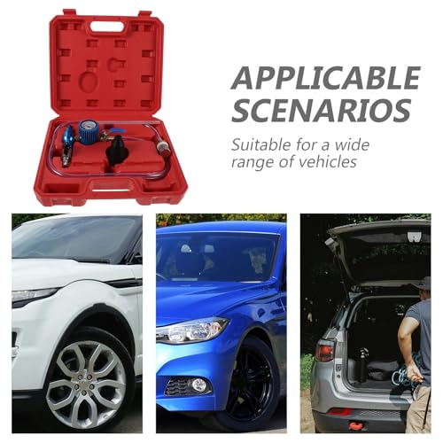 Coolant Vacuum Refill Tool Kit with Spill-Proof Filling Accessory for Universal Vehicles Radiator Cooling System Maintenance Automotive Repair