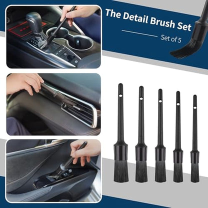 10Pcs Car Detailing Brush Set, Car Detailing Kit,Car Dashboard Cleaning Soft Brush, Suitable for Cleaning Internal Brush Panels, Vents, Leather, and Computers. - color: Black