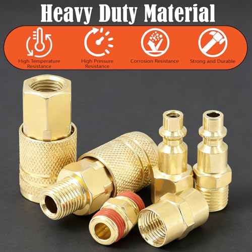 1/4" NPT Air Coupler and Plug Kit,48-Piece Industrial Quick Connect Fittings Set for Air Compressor Accessories and Air Hose - color: 48Pcs