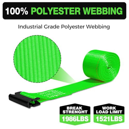 Wheel Chock Tie Down Kit Heavy Duty 4,500lbs Durable | 2"x9' E-track Straps,8 Steel Blocks,Bolt-on Brackets,Compatible with ATV UTV lawn mower trailers,Built for Rugged Use Green - color: Green