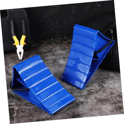 2PCS Skid Tire Cars Wheel Stopper Set- Non-Slip Ramp Access Ramps, Saver Brake Stoppers Ridged Wedgeswith Caravan Chock Block for Cars Caravan Horsebox Motorhome