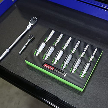 OEMTOOLS 23981 12 Piece Deep Socket Set 3/8, Deep Well Socket Set Metric 8mm-19mm, Heat-Treated Alloy Steel Sockets, Hard Chrome Finish, EVA Foam Tray - style: 3/8" Drive Metric