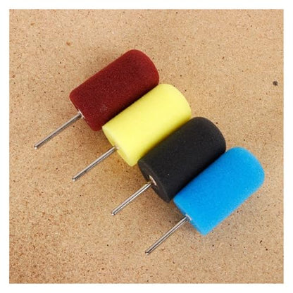 Novel Car Wheel Sponge Cone Round Metal Hub Polish Buffing Shank Polishing Pad - color: Circular 4pcs