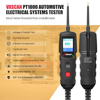 Automotive Power Circuit Probe Kit, Circuit Tester Breaker Finder Tool, 12/24V Short Open Breaker Circuit Finder Wire Tracer AC/DC Trailer Relay Fuse Test with 20FT Cord