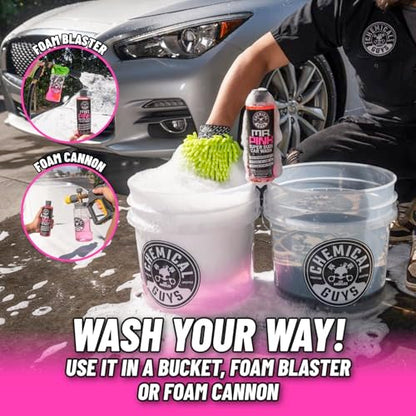 Chemical Guys, Mr. Pink pH-Balanced Car Wash Soap for Foam Cannons, 128 oz | Thick foaming suds lift dirt and grime in foam cannons, blasters or buckets, gentle on wax, sealant and ceramic - size: 128 Fl Oz (Pack of 1)