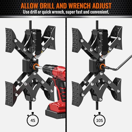 X-Shaped Wheel Chocks for Travel Trailer【Allow Drill Adjust】 RV Stabilizers X chocks Camper Wheel Chock for Travel Trailers RV Accessories Wrench Adjustable 3"-11.5" (2 PCS) Black - color: Black