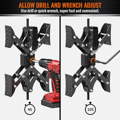 X-Shaped Wheel Chocks for Travel Trailer【Allow Drill Adjust】 RV Stabilizers X chocks Camper Wheel Chock for Travel Trailers RV Accessories Wrench Adjustable 3"-11.5" (2 PCS) Black - color: Black