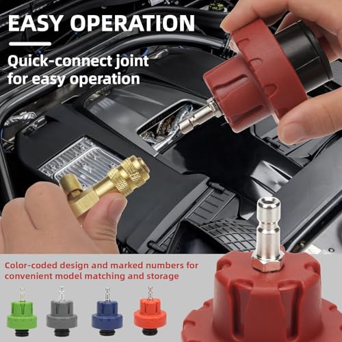 34pcs Coolant Vacuum Refill Kit with 25 Radiator Adapters, Coolant Pressure Tester Kit, Radiator Cooling System Pressure and Vacuum Purge Refill Tool