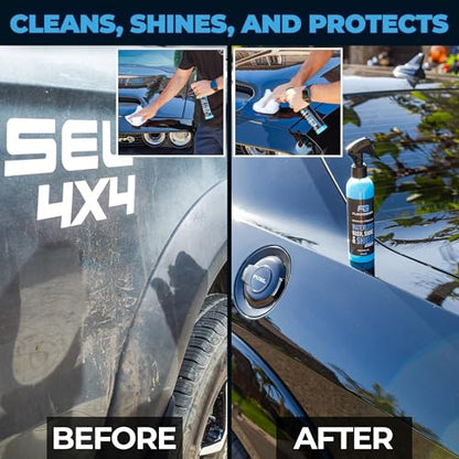 Grand Finale Waterless Car Wash Spray 8 oz - Motorcycle Cleaner | Hydrophobic Ceramic Coating, Unscented Formula, 2 Microfiber Towels, Made in USA, Motorcycle Detailing Spray & Car Wax - color: Waterless Car Wash Spray