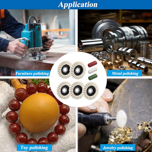 8 Pcs Wool Polishing Wheel Kit, 4-1/2"x 7/8" Felt Buffing Wheels with Felt Flap Disc and Polishing Compound, Universal for Angle Grinder, Multi-Surface Polishing for Metal, Automotive, Wood - style: 4.5inch -8 Pcs