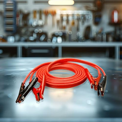 Master Mechanic 20 Feet 4 Gauge Booster Cable with Jump Start Connectors and Cable Clamps for Roadside Emergency Needs, Cars, and Vehicles, Red