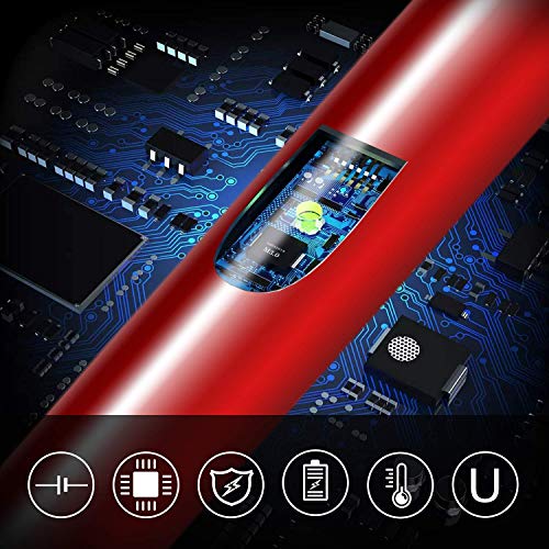 VEHHE Lighter, Rechargeable Candle Lighter Camping Lighters with Safety Switch Flexible Neck LED Battery Display, Arc Long Lighters for Candle Cooking BBQs Fireworks - color: Red