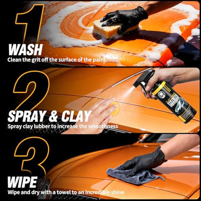 10 Pack Car Clay Bar Kit, Premium Grade Clay Bars Auto Detailing, Clay Luber Synthetic Lubricant, Car Wash Detailing Cleaning Kit for Car, SUV, RV, Truck - color: Orange
