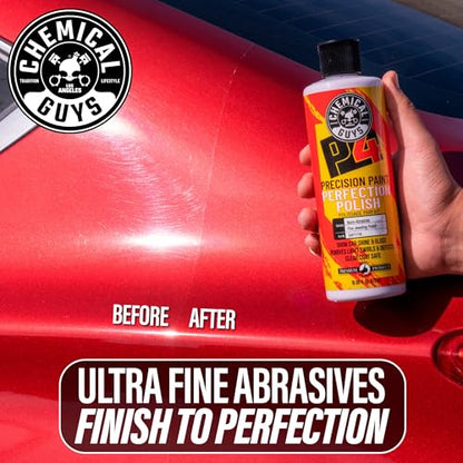 Chemical Guys, C4 & P4 Compound & Polish Paint Correction Kit, 2 x 16 oz | Cut scratches, swirls and towel marks with C4, then refine depth and gloss with P4, safe on clear coat paint - style: C4 & P4 Bundle