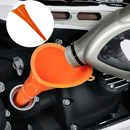 UCS 1123 QuickFill Spill Saver Funnel – Multi-Purpose Long Mouth Fueling Funnel, Wide Opening, Spill-Free Fluid Transfer for Gas, Oil, Coolant & Windshield Washer Fluid – Orange