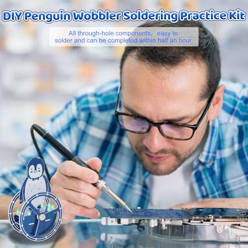 DIY Penguin Soldering Kit, Wobbling Penguin Soldering Project with Motion-Activated RGB Lights, Back to School Soldering Practice Kit for Students, Fun Electronics Project for STEM Education